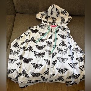 Butterfly Print Jacket with Hood